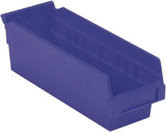 LEWISBins+ - 11-5/8" Deep, Blue Hopper Shelf Bin - 4" High x 4-1/8" Wide x 11-5/8" Long - Makers Industrial Supply