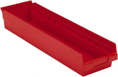 LEWISBins+ - 23-5/8" Deep, Red Hopper Shelf Bin - 4" High x 6-5/8" Wide x 23-5/8" Long - Makers Industrial Supply