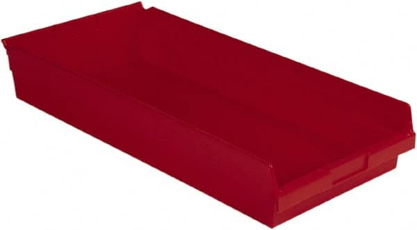 LEWISBins+ - 23-5/8" Deep, Red Hopper Shelf Bin - 4" High x 11-1/8" Wide x 23-5/8" Long - Makers Industrial Supply