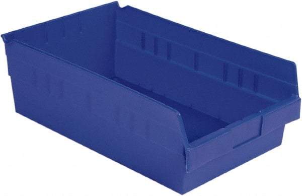 LEWISBins+ - 17-7/8" Deep, Blue Hopper Shelf Bin - 6" High x 11-1/8" Wide x 17-7/8" Long - Makers Industrial Supply