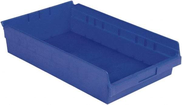 LEWISBins+ - 17-7/8" Deep, Blue Hopper Shelf Bin - 4" High x 11-1/8" Wide x 17-7/8" Long - Makers Industrial Supply