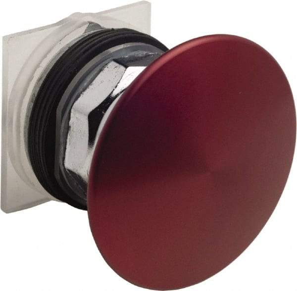 Schneider Electric - 30mm Mount Hole, Extended Mushroom Head, Pushbutton Switch Only - Round, Red Pushbutton, Nonilluminated, Maintained (MA) - Makers Industrial Supply