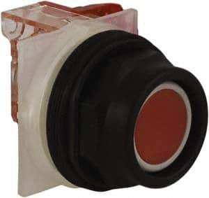 Schneider Electric - 30mm Mount Hole, Extended Straight, Pushbutton Switch with Contact Block - Red Pushbutton, Momentary (MO) - Makers Industrial Supply