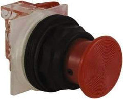 Schneider Electric - 30mm Mount Hole, Extended Straight, Pushbutton Switch with Contact Block - Red Pushbutton, Momentary (MO) - Makers Industrial Supply