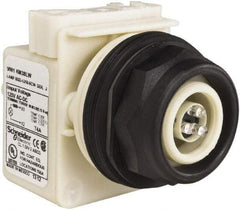 Schneider Electric - 120 V White Lens LED Pilot Light - Round Lens, Screw Clamp Connector, 54mm OAL x 42mm Wide, Vibration Resistant - Makers Industrial Supply