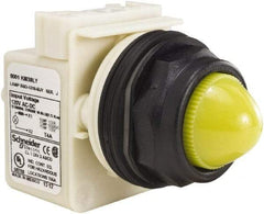 Schneider Electric - 120 V Yellow Lens LED Indicating Light - Round Lens, Screw Clamp Connector, Corrosion Resistant, Dust Resistant, Oil Resistant - Makers Industrial Supply