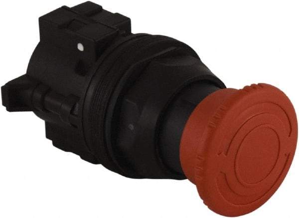 Schneider Electric - 30mm Mount Hole, Extended Mushroom Head, Pushbutton Switch Only - Round, Red Pushbutton, Maintained (MA) - Makers Industrial Supply