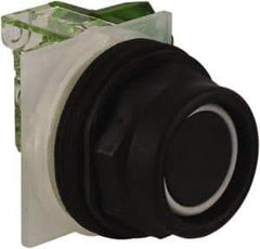 Schneider Electric - 30mm Mount Hole, Extended Straight, Pushbutton Switch with Contact Block - Black Pushbutton, Momentary (MO) - Makers Industrial Supply