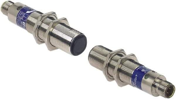 Telemecanique Sensors - 1/2-20 UNF Connector, 15m Nominal Distance, Shock and Vibration Resistant, Through Beam Photoelectric Sensor - 24 to 240 VAC/VDC, 25 Hz, Brass, 95mm Long x 18mm Wide x 7 Inch High - Makers Industrial Supply