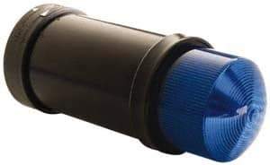 Schneider Electric - 24 VAC/VDC, 4X NEMA Rated, Strobe Tube, Blue, Flashing Light - 60 Flashes per min, 70mm Pipe/Pendant, 70mm Diameter, 157mm High, IP65, IP66 Ingress Rating - Makers Industrial Supply