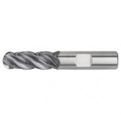 1/2x1/2x1x3 Ball Nose 4FL Carbide End Mill-Weldon Shank-AlTiN - Makers Industrial Supply