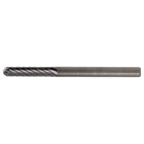 SC-5 Standard Cut Solid Carbide Bur-Cylindrical with Ball Nose - Exact Industrial Supply