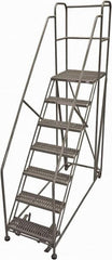 Cotterman - 106" 7 Step Rolling Work Platform - Rolling Work Platform, 800 Lb Capacity, 70" Platform Height, 40" Base Width x 87" Base Depth, Serrated Steel - Makers Industrial Supply