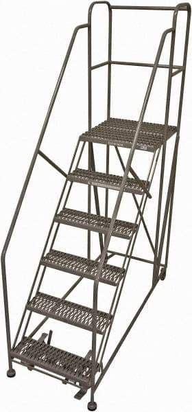 Cotterman - 96" 6 Step Rolling Work Platform - Rolling Work Platform, 800 Lb Capacity, 60" Platform Height, 28" Base Width x 67" Base Depth, Serrated Steel - Makers Industrial Supply