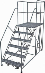 Cotterman - 96" 6 Step Rolling Work Platform - Rolling Work Platform, 800 Lb Capacity, 60" Platform Height, 28" Base Width x 78" Base Depth, Serrated Steel - Makers Industrial Supply