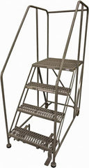 Cotterman - 70" 4 Step Rolling Work Platform - Rolling Work Platform, 800 Lb Capacity, 40" Platform Height, 28" Base Width x 62" Base Depth, Serrated Steel - Makers Industrial Supply