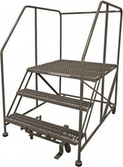 Cotterman - 60" 3 Step Rolling Work Platform - Rolling Work Platform, 800 Lb Capacity, 30" Platform Height, 40" Base Width x 65" Base Depth, Serrated Steel - Makers Industrial Supply