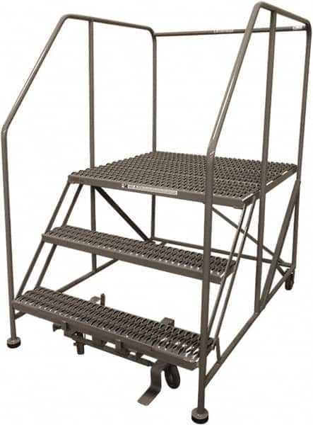 Cotterman - 60" 3 Step Rolling Work Platform - Rolling Work Platform, 800 Lb Capacity, 30" Platform Height, 28" Base Width x 53" Base Depth, Serrated Steel - Makers Industrial Supply