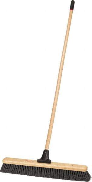 Harper Brush - 24" Medium Duty Polypropylene Push Broom - 2-7/8" Bristle Length, Wood Block, Bolt-On Handle Connection, Handle Included - Makers Industrial Supply