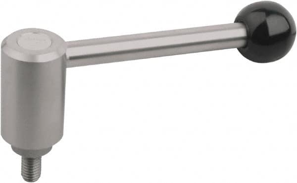 KIPP - M20, Stainless Steel Threaded Stud Adjustable Clamping Handle - 154.5mm OAL, 76.5mm High - Makers Industrial Supply