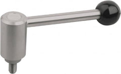 KIPP - M20, Stainless Steel Threaded Stud Adjustable Clamping Handle - 154.5mm OAL, 76.5mm High - Makers Industrial Supply