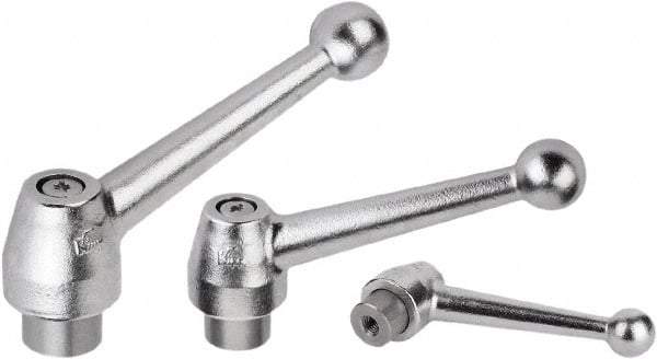 KIPP - M8, Steel Threaded Hole Adjustable Clamping Handle - 97mm OAL, 54mm High - Makers Industrial Supply