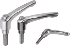 KIPP - M10, Stainless Steel Threaded Stud Adjustable Clamping Handle - 91mm OAL, 58.5mm High - Makers Industrial Supply