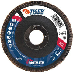 ‎4-1/2″ Saber Tooth Ceramic Abrasive Flap Disc, Angled, Phenolic Backing, 40C, 7/8″ Arbor Hole - Makers Industrial Supply