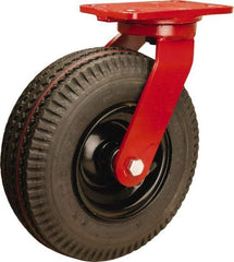 Hamilton - 10" Diam, Rubber Swivel Caster - 480 Lb Capacity, Top Plate Mount, 4-1/2" x 6-1/2" Plate, Sealed Precision Ball Bearing - Makers Industrial Supply