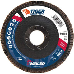 ‎4-1/2″ Saber Tooth Ceramic Abrasive Flap Disc, Angled, Phenolic Backing, 80C, 7/8″ Arbor Hole - Makers Industrial Supply