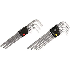 Wiha - 22 Piece, L-Key Long Arm Ball End Hex Key Set - 1.5 to 10mm Range, Chrome Vanadium Molybdenum - Makers Industrial Supply