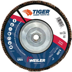 7″ Saber Tooth High Density Ceramic Abrasive, 40C, 5/8″-11 UNC Nut - Makers Industrial Supply