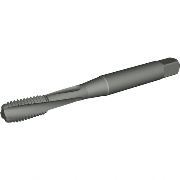 Kennametal - #10-32 UNF 3 Flute 3B Modified Bottoming Spiral Flute Tap - Powdered Metal, Nitride Finish, 60.3mm OAL, Right Hand Flute, Right Hand Thread, H2, Series T662 - Makers Industrial Supply