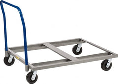 Little Giant - 3,600 Lb Capacity Steel Pallet Dolly With Handle - 48" Long x 40" Wide x 9" High, 6" Phenolic Wheels - Makers Industrial Supply