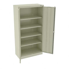 Tennsco - 5 Shelf Locking Storage Cabinet - Steel, 36" Wide x 18" Deep x 72" High, Champagne/Putty - Makers Industrial Supply