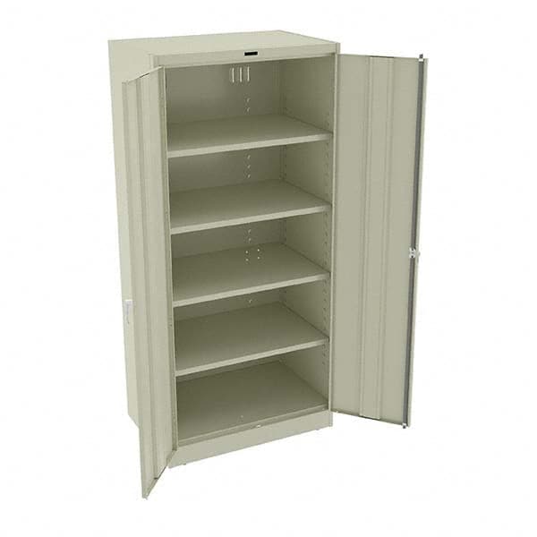 Tennsco - 5 Shelf Locking Storage Cabinet - Steel, 36" Wide x 24" Deep x 78" High, Champagne/Putty - Makers Industrial Supply