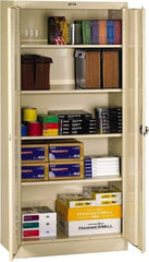 Tennsco - 5 Shelf Locking Storage Cabinet - Steel, 36" Wide x 18" Deep x 72" High, Sand - Makers Industrial Supply