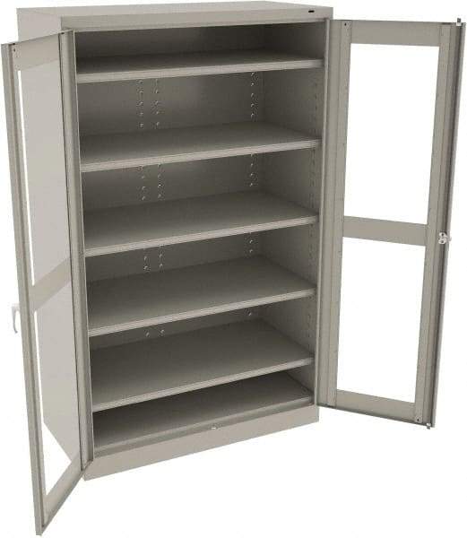 Tennsco - 5 Shelf Visible Storage Cabinet - Steel, 48" Wide x 24" Deep x 78" High, Light Gray - Makers Industrial Supply