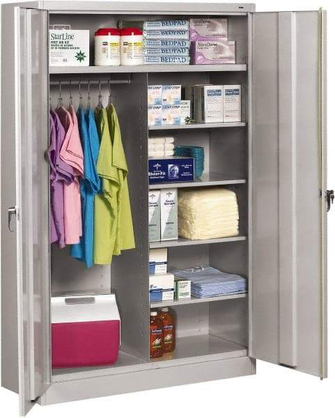 Tennsco - 6 Shelf Combination Storage Cabinet - Steel, 48" Wide x 18" Deep x 78" High, Champagne/Putty - Makers Industrial Supply