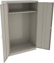 Tennsco - 2 Shelf Wardrobe Storage Cabinet - Steel, 48" Wide x 24" Deep x 78" High, Light Gray - Makers Industrial Supply