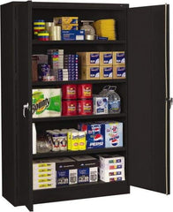 Tennsco - 5 Shelf Locking Storage Cabinet - Steel, 48" Wide x 24" Deep x 78" High, Black - Makers Industrial Supply