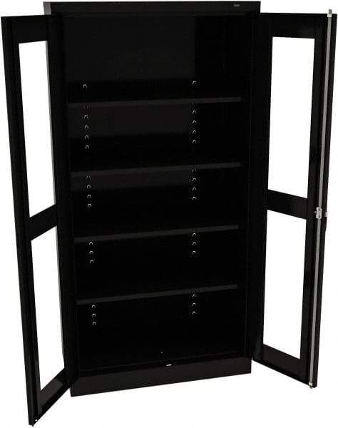 Tennsco - 5 Shelf Visible Storage Cabinet - Steel, 36" Wide x 18" Deep x 72" High, Black - Makers Industrial Supply