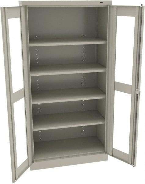 Tennsco - 5 Shelf Visible Storage Cabinet - Steel, 36" Wide x 18" Deep x 72" High, Light Gray - Makers Industrial Supply