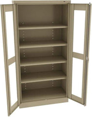 Tennsco - 5 Shelf Visible Storage Cabinet - Steel, 36" Wide x 18" Deep x 72" High, Sand - Makers Industrial Supply