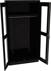 Tennsco - 2 Shelf Wardrobe Storage Cabinet - Steel, 36" Wide x 18" Deep x 72" High, Black - Makers Industrial Supply