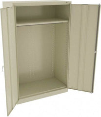 Tennsco - 2 Shelf Wardrobe Storage Cabinet - Steel, 48" Wide x 24" Deep x 78" High, Champagne/Putty - Makers Industrial Supply