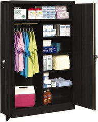 Tennsco - 6 Shelf Combination Storage Cabinet - Steel, 48" Wide x 18" Deep x 78" High, Black - Makers Industrial Supply