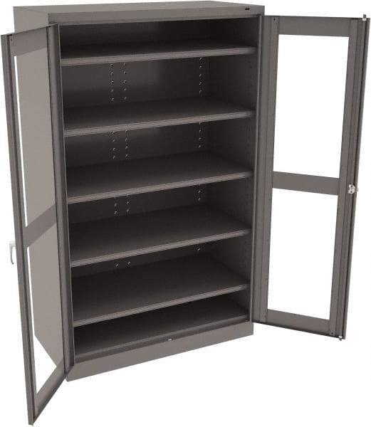 Tennsco - 5 Shelf Visible Storage Cabinet - Steel, 48" Wide x 24" Deep x 78" High, Medium Gray - Makers Industrial Supply