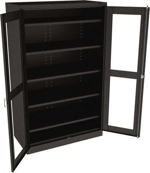 Tennsco - 5 Shelf Visible Storage Cabinet - Steel, 48" Wide x 24" Deep x 78" High, Black - Makers Industrial Supply