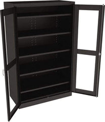 Tennsco - 5 Shelf Visible Storage Cabinet - Steel, 48" Wide x 24" Deep x 78" High, Black - Makers Industrial Supply